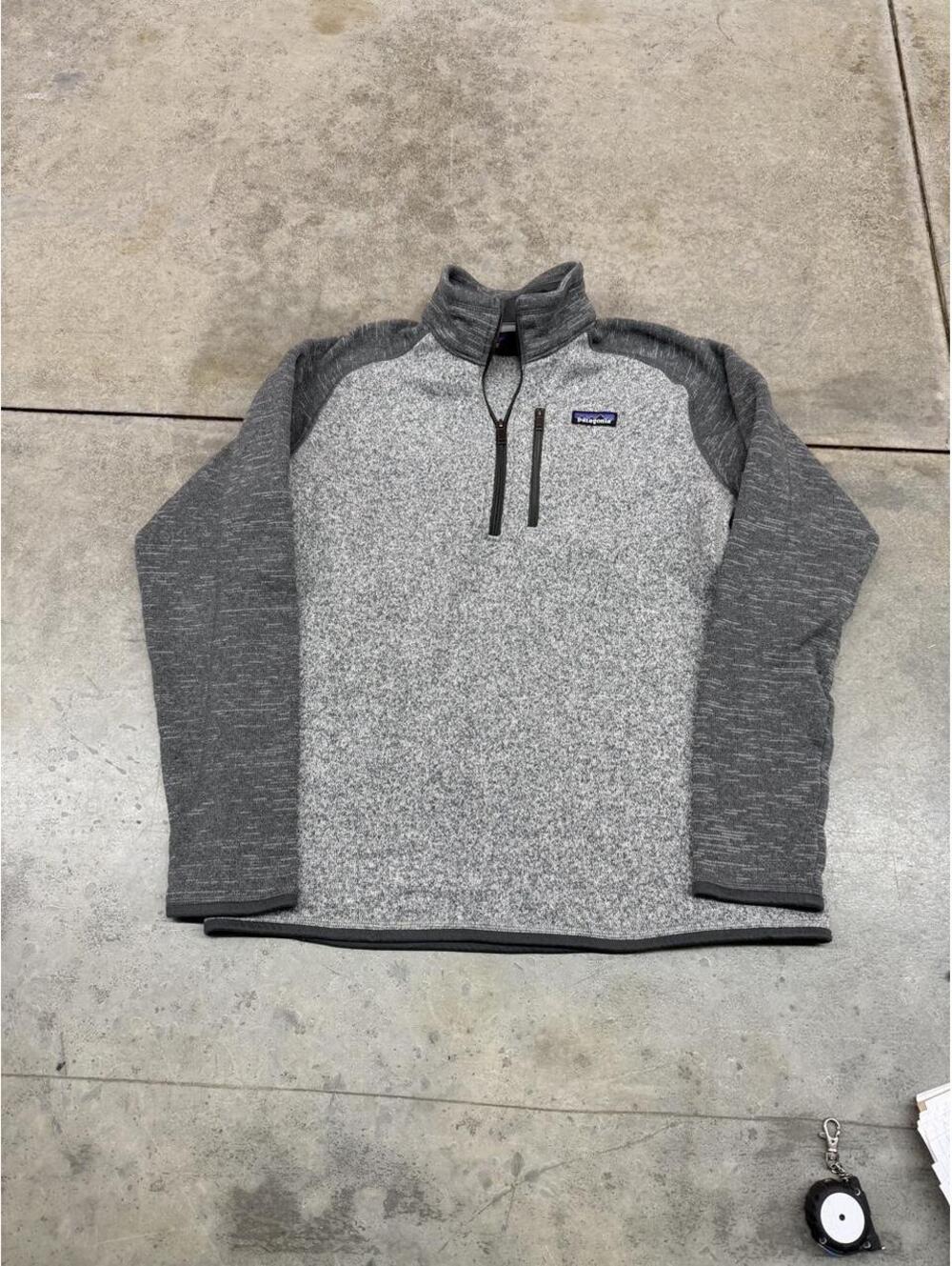 vintage patagonia better sweater quarter zip grey fleece jacket size large